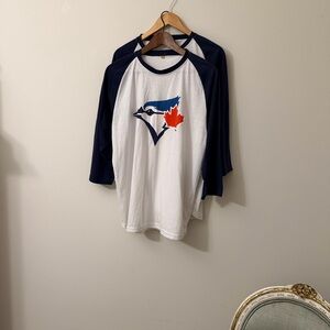2 Extra Large Toronto Blue Jays Raglan Baseball Tee - White & Navy His and Hers
